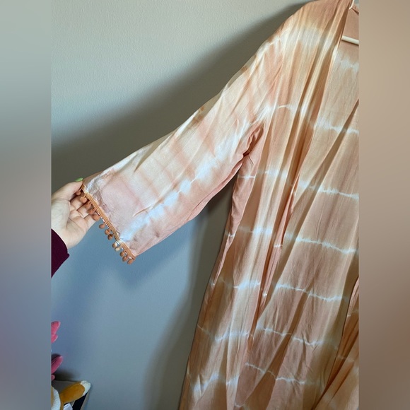 Peachy Pink Tie Dye Kimono Duster - Picture 2 of 5
